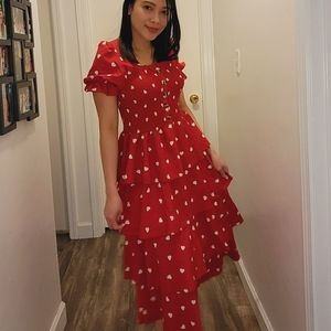 NWT Red Heart Printed Dress fits S to M